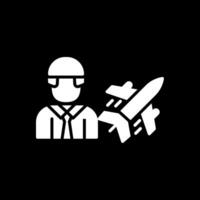 Air Engineer Glyph Inverted Icon Design vector