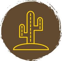 cactus línea degradado icono diseño vector