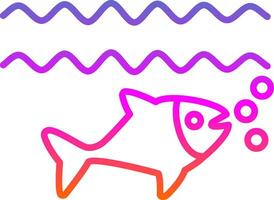 Fish Line Gradient Icon Design vector