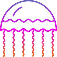 Jellyfish Line Gradient Icon Design vector