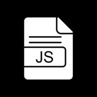 JS File Format Glyph Inverted Icon Design vector