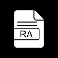 RA File Format Glyph Inverted Icon Design vector