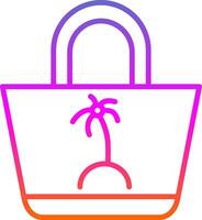 Beach Handbag Line Gradient Icon Design vector