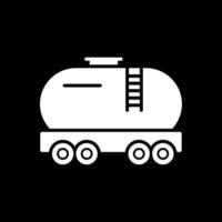 gas tanque glifo invertido icono diseño vector