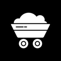 Coal Mining Glyph Inverted Icon Design vector