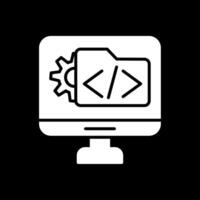 Software Development Glyph Inverted Icon Design vector