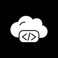 Cloud Coding Glyph Inverted Icon Design vector