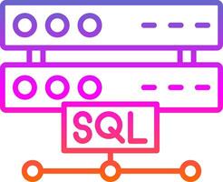 Sql Line Gradient Icon Design vector