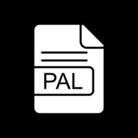 PAL File Format Glyph Inverted Icon Design vector