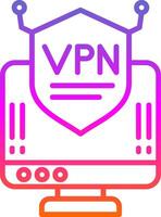 vpn línea degradado icono diseño vector