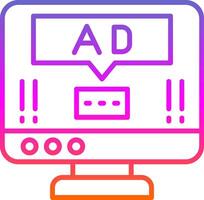 Ad Pop Up Line Gradient Icon Design vector