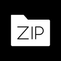 Zip Files Glyph Inverted Icon Design vector