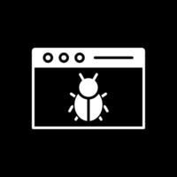 Web Malware Glyph Inverted Icon Design vector