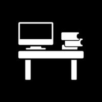 Workstation Glyph Inverted Icon Design vector