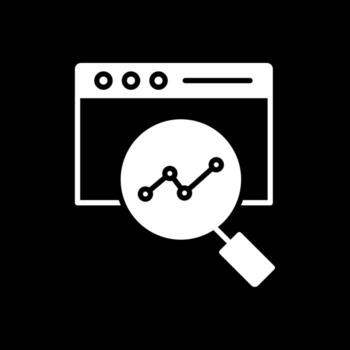 Web Monitoring Glyph Inverted Icon Design vector