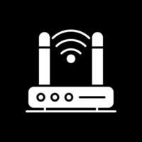 Wireless Modem Glyph Inverted Icon Design vector