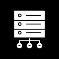 Database Network Glyph Inverted Icon Design vector