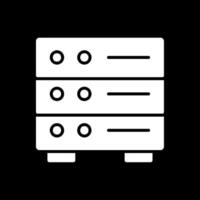 Database Center Glyph Inverted Icon Design vector