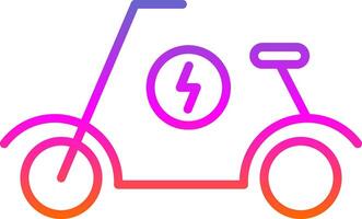 scooter línea degradado icono diseño vector