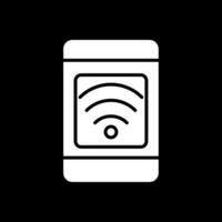 Mobile Connection Glyph Inverted Icon Design vector