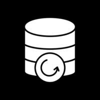 Database Backup Glyph Inverted Icon Design vector