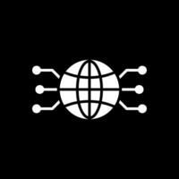 Global Network Glyph Inverted Icon Design vector