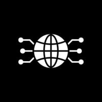 Global Network Glyph Inverted Icon Design vector