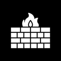 Firewall Glyph Inverted Icon Design vector