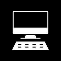 escritorio glifo invertido icono diseño vector