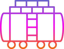 Train Cargo Line Gradient Icon Design vector