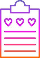 Wish List Line Gradient Icon Design vector