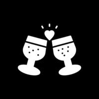 brindis glifo invertido icono diseño vector