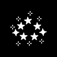 estrellas glifo invertido icono diseño vector