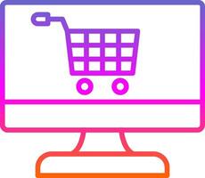 OnLine Circle Multi Circle Shopping Line Gradient Icon Design vector