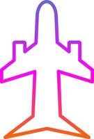 Plane Line Gradient Icon Design vector