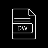 dw archivo formato línea invertido icono diseño vector