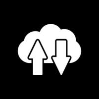 Cloud Computing Glyph Inverted Icon Design vector