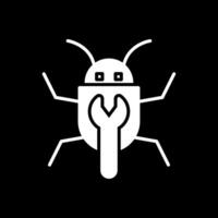 Bug Fixing Glyph Inverted Icon Design vector