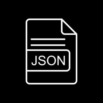 JSON File Format Line Inverted Icon Design vector