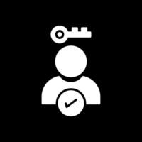 Authentication Glyph Inverted Icon Design vector