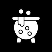 Cauldron Glyph Inverted Icon Design vector