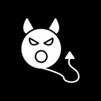 Devil Glyph Inverted Icon Design vector