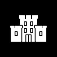 Castle Glyph Inverted Icon Design vector