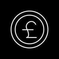 Pounds Line Inverted Icon Design vector