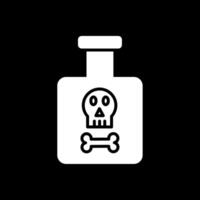 Poison Glyph Inverted Icon Design vector