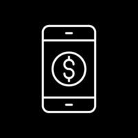 Mobile Banking Line Inverted Icon Design vector