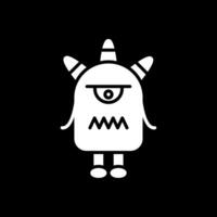 Monster Glyph Inverted Icon Design vector