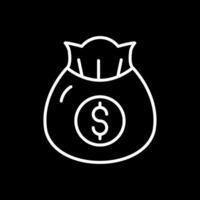 Money Bag Line Inverted Icon Design vector