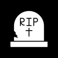 Tombstone Glyph Inverted Icon Design vector