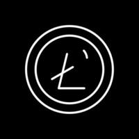 Litecoin Line Inverted Icon Design vector